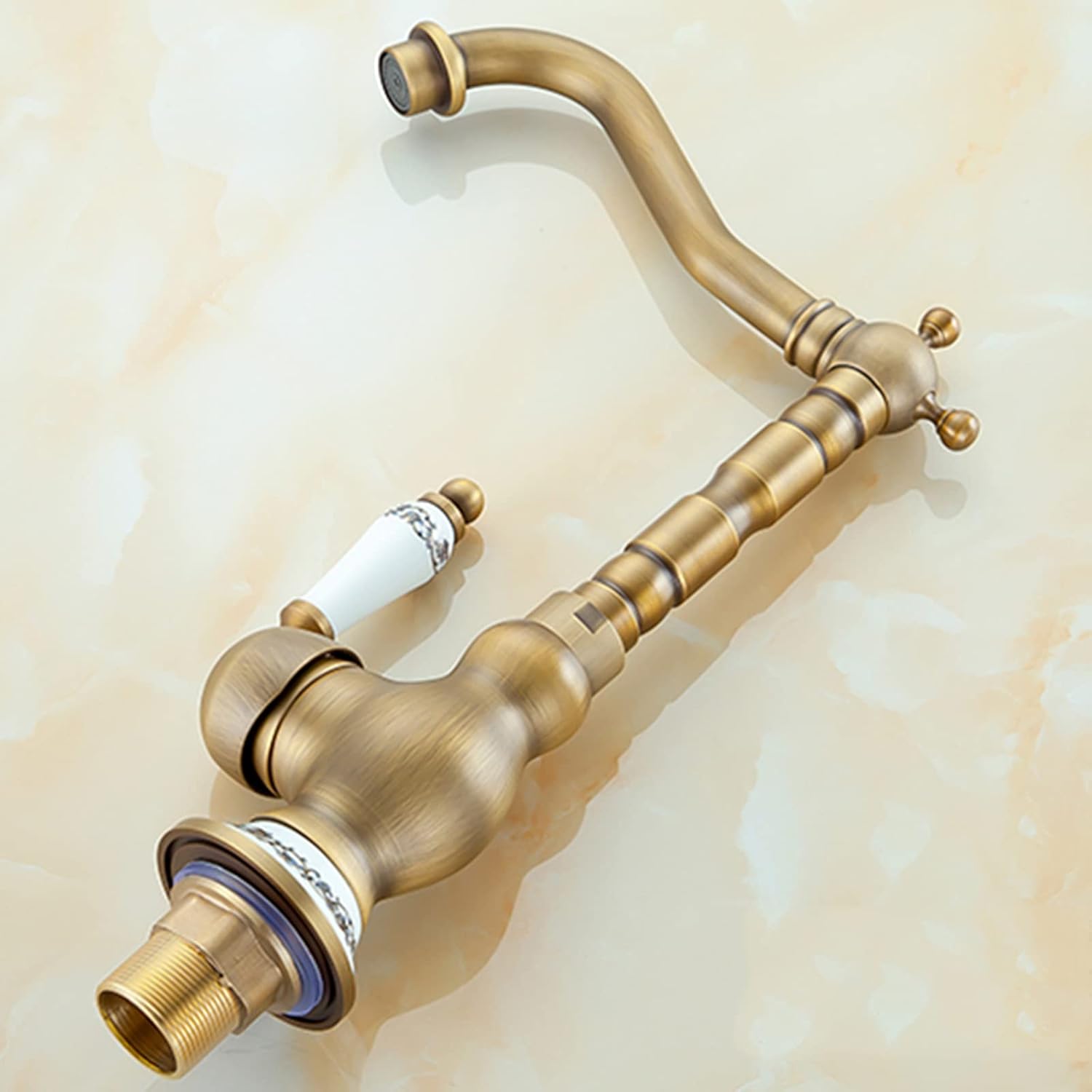 lamp Retro Brass Kitchen Faucet,Sink Bathroom Vintage, Antique, for 1 Hole, A(Antique D) lamp