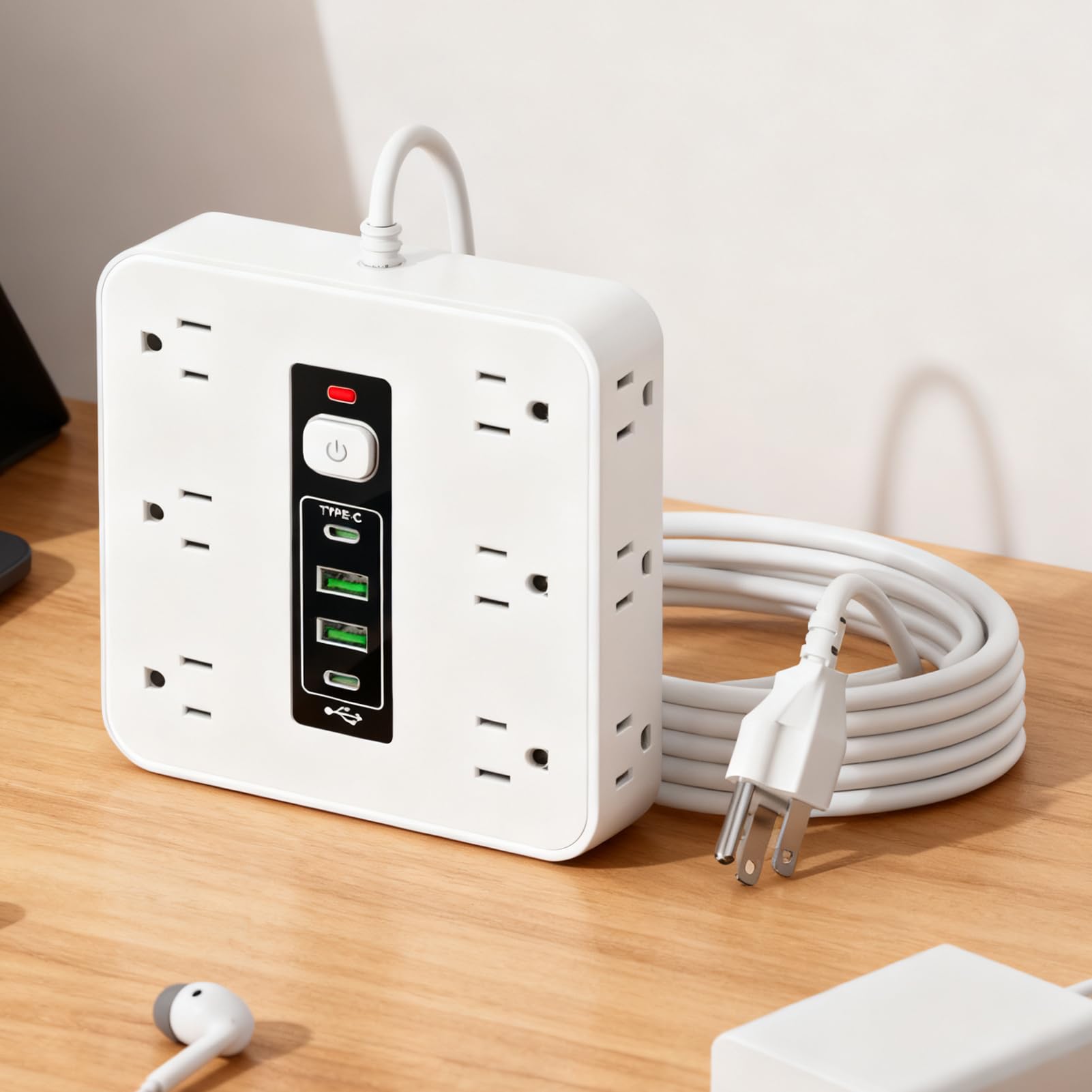 zasilająca, sprzęt do sterowania energią elektryczną | zasilająca z ochroną przed przepięciem, do biurka domu sypialni kuchni ściany salonu za sofą TV telefon