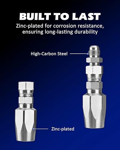 Miniatura 4 de Kit de reparación de manguera hidráulica de 38 pulgadas de diámetro interior, compatible con mangueras hidráulicas R2, R16, R17, R19 de 2 hilos