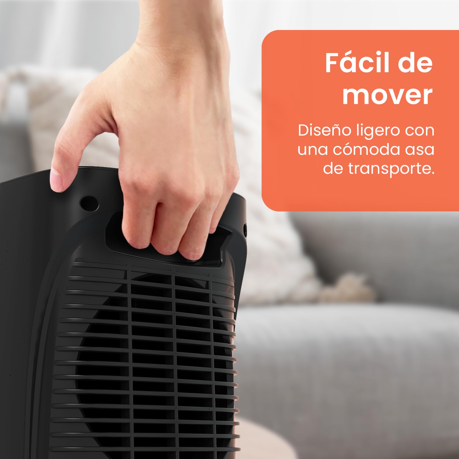 Pro Breeze Calefactor Bajo Consumo 1800 W con Oscilación Automática y 2 Niveles de Potencia – Para Casa, Habitaciones y Oficinas - Estufa Eléctrica
