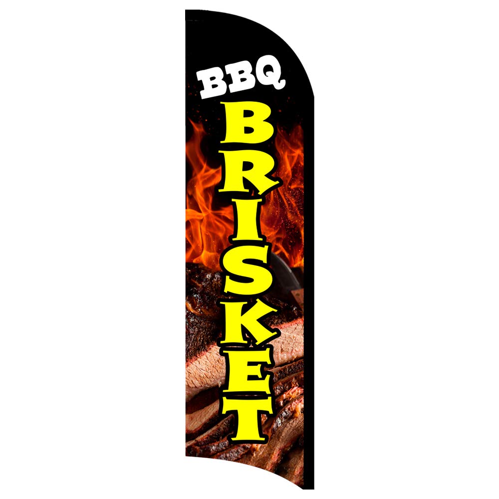 Vista Flags BBQ Brisket Premium Windless Feather Flag, FLAG Only NO Hardware (11.5' Tall x 3' Wide) Printed in the USA