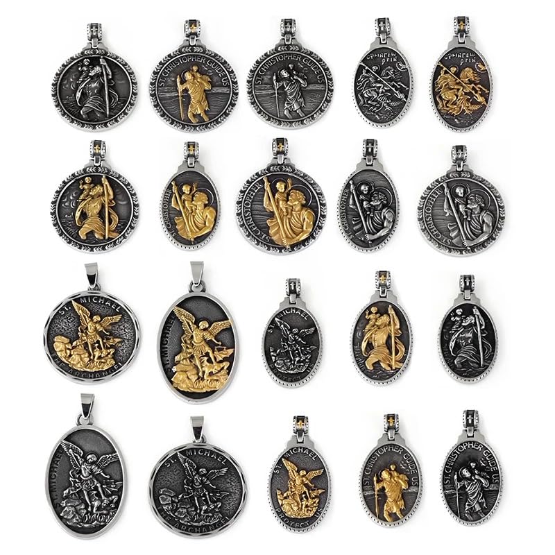 Collier Saint Michael en argent 925 LXGGUC pendentif médaillon de protection chrétienne - 7