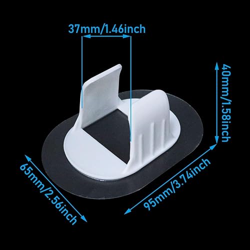 Miniatura 2 de Soporte de manguera de drenaje para lavadora autoadhesivo, sin taladro, abrazadera de fijación de tubería blanca, clip flexible para manguera de
