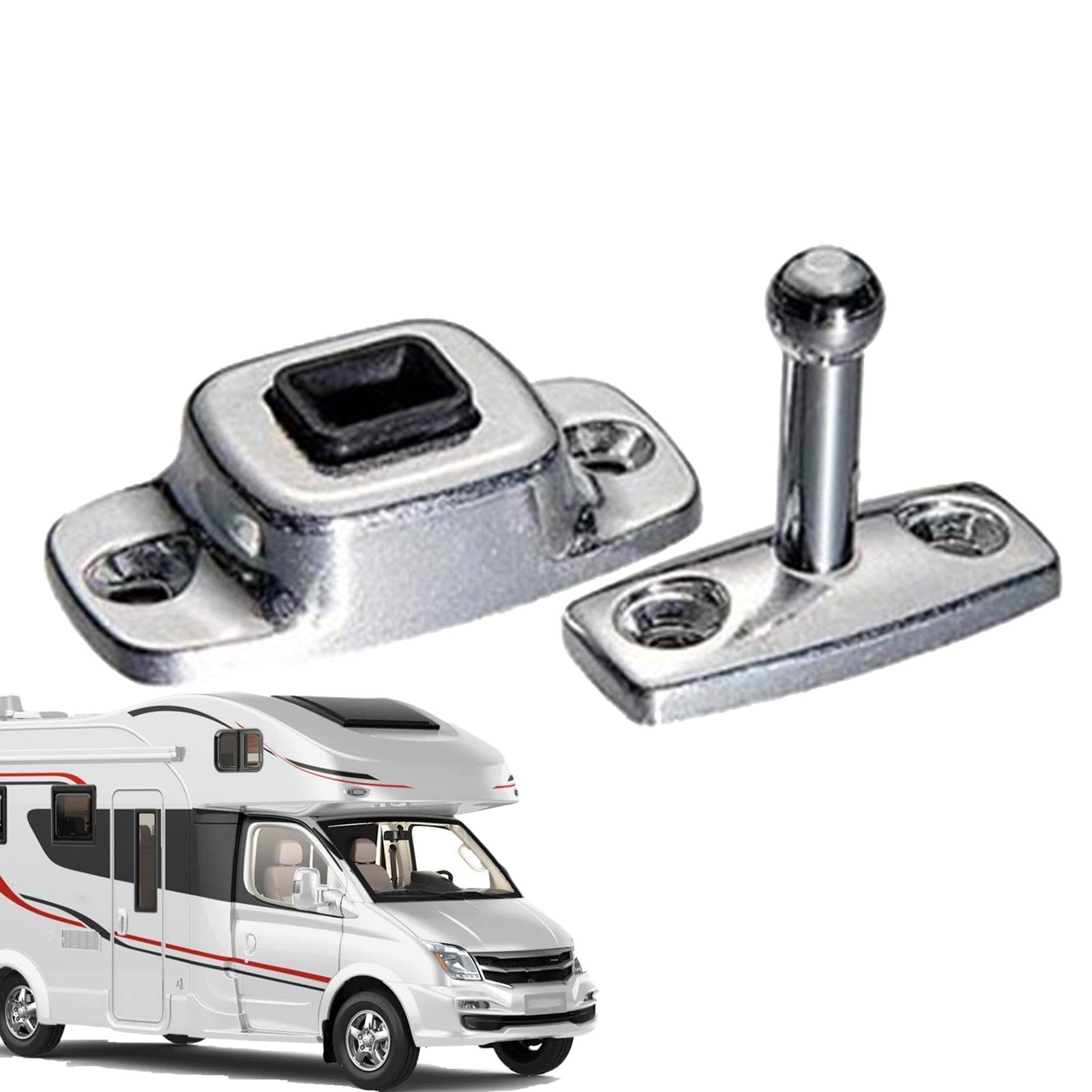 5 Ganci Fermo Porta Per Camper E Roulotte In ABS Bianco - Chiusura A Molla, Facili Da Installare, Supporto Antiapertura