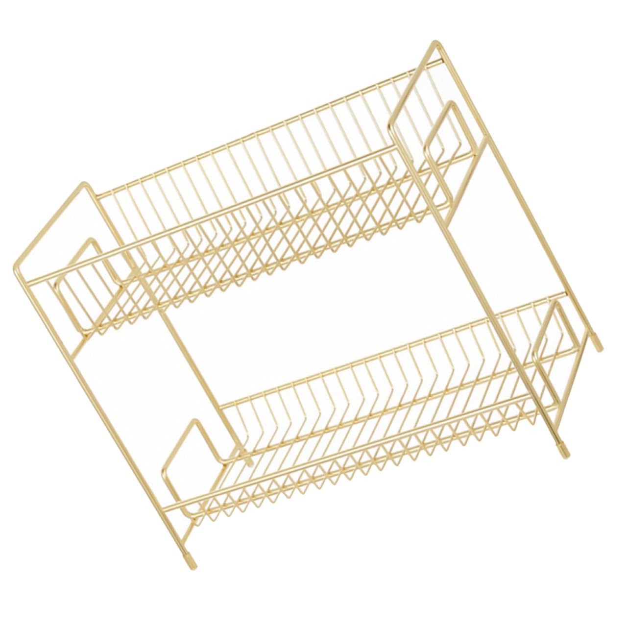 minkissy Kosmetikregal aus Eisen mit Zwei Ebenen für Einfache Aufbewahrung und Modernes Design Praktisches Organizer Regal für Badezimmer und Küche in Gold
