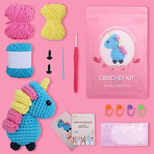 Miniatura 3 de Kit de ganchillo para principiantes, adultos y niños, kit de animales de ganchillo Amigurumi, fácil de aprender a tejer con tutoriales en video paso