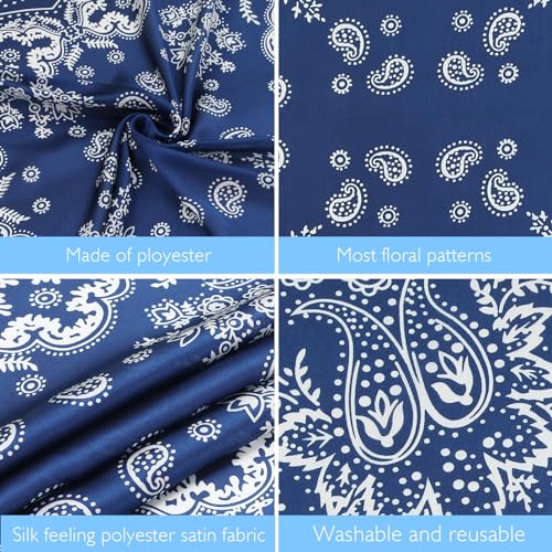 Image of Fishinsea 4 Pcs 27.5'' x 27.5'' Satin Silk Head Scarf Hair Scarves Large Bandanas Neck Scarf for Women Girls