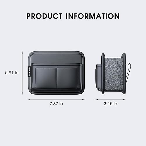 Miniatura 2 de LEIWOOR Organizador de puerta de auto y soporte para tazas, caja de almacenamiento multifuncional para automóvil, papelera, bolsa de almacenamiento