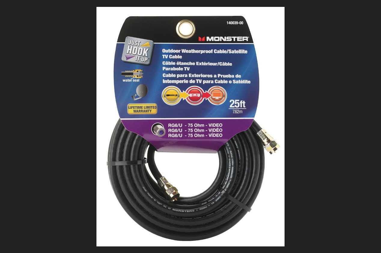 Monster Cable Video Coaxial Cable Digital 75 Ohm 25 ' Carded6