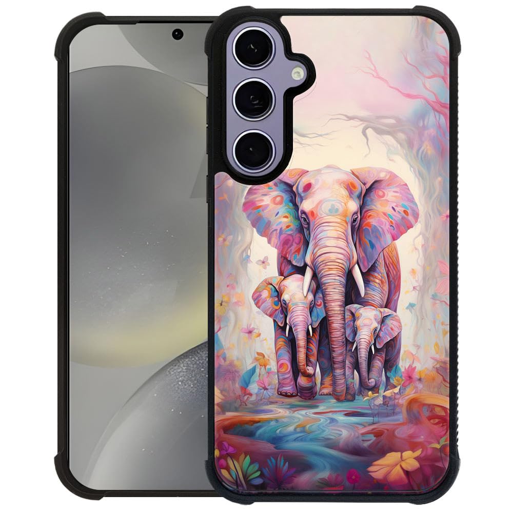 Compatible with Samsung Galaxy S25 Plus S24 Plus Case,Love Elephant Case Soft TPU Bumper Desgin,Anti-Scratch Shockproof 6.7-in