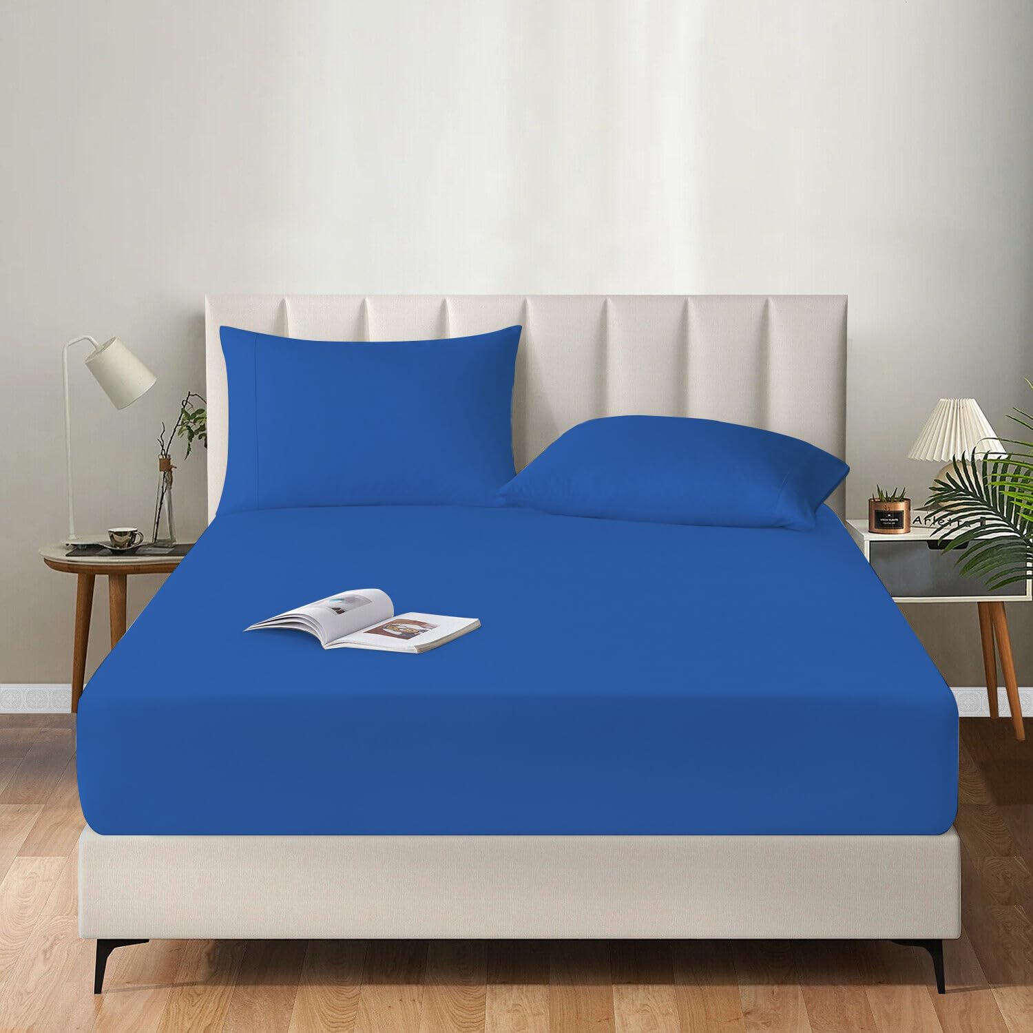 MistyMorning Extra Deep Fitted Sheet 16''/40cm, Egyptian Cotton bed sheets with 200 Thread Count - Image 2