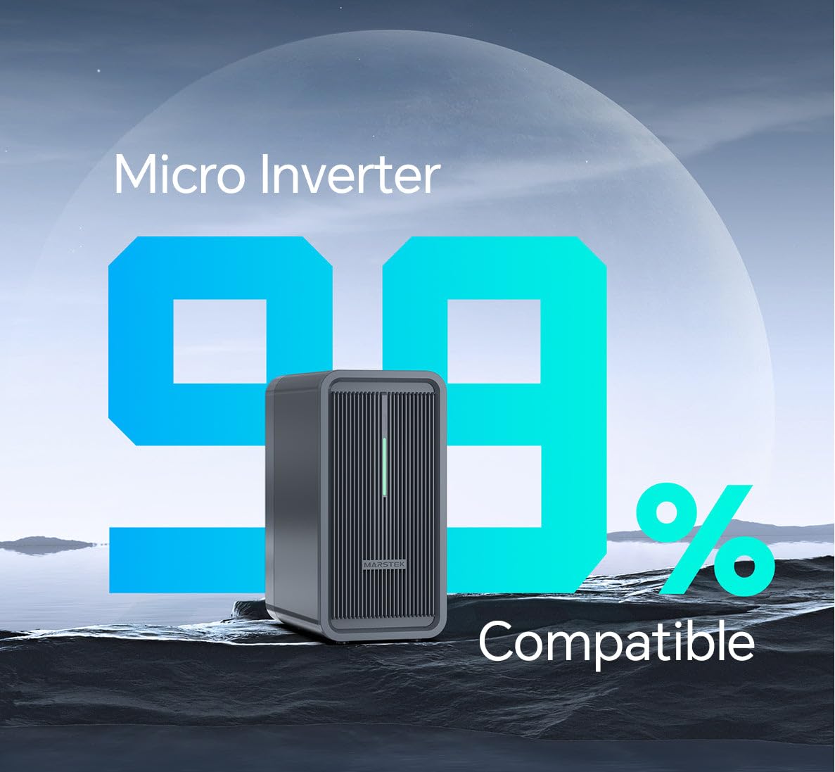 Marstek B2500 Balkonkraftwerk mit Speicher &Mikro-Wechselrichter,2240Wh LiFePO4 Akku,2 MPPT, 1600W PV-Eingang, 800W DC-Ausgang,6000 Zyklen, IP65, Plug & Play