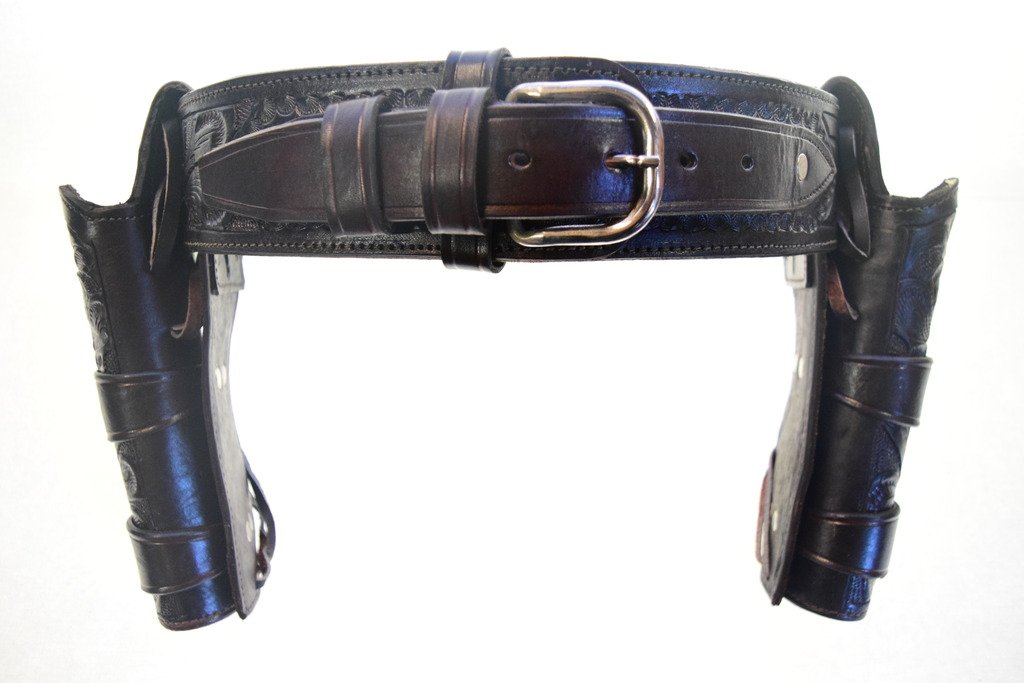 Gun Holster & Belt Cowboy Western Style Rig .44/.45 Cal Double Crossdraw Holster Standard Long Barrel