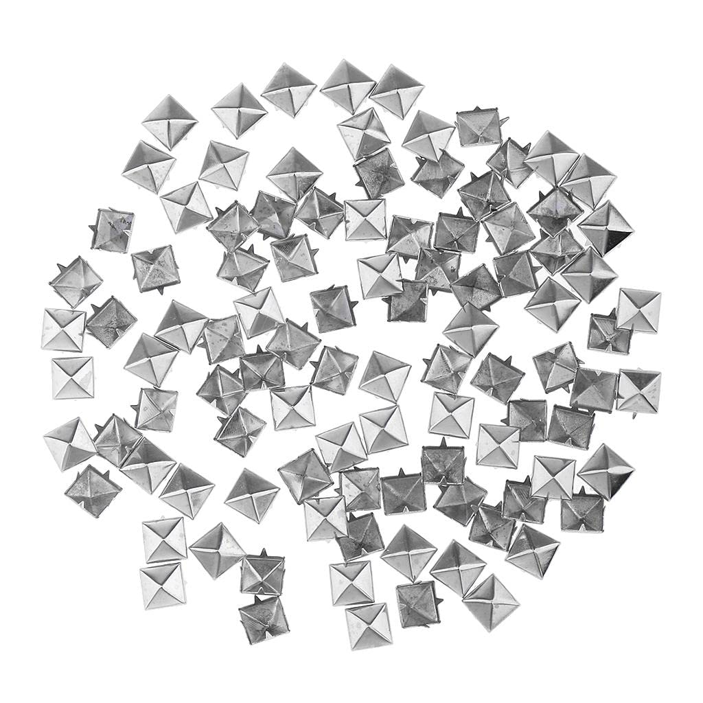 MYADDICTION 100Pcs Square Pyramid Rivet Studs Spike Screw Craft DIY Embellishment Silver Crafts | Leathercrafts | Leathercraft Accessories | Studs, Rivets & Tacks-image-44