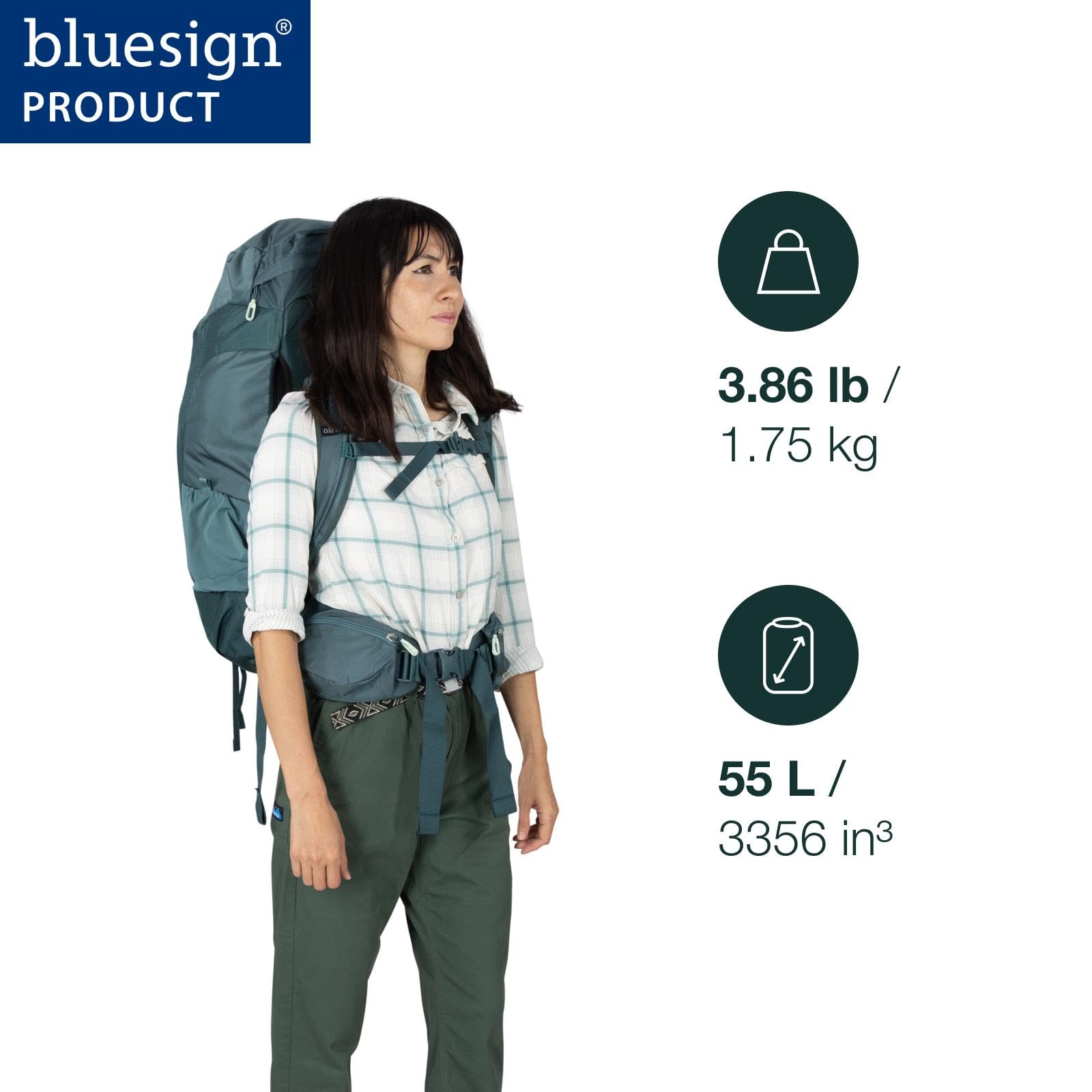 Osprey Fairview Mochila de trekking para mujer, 55L, Black