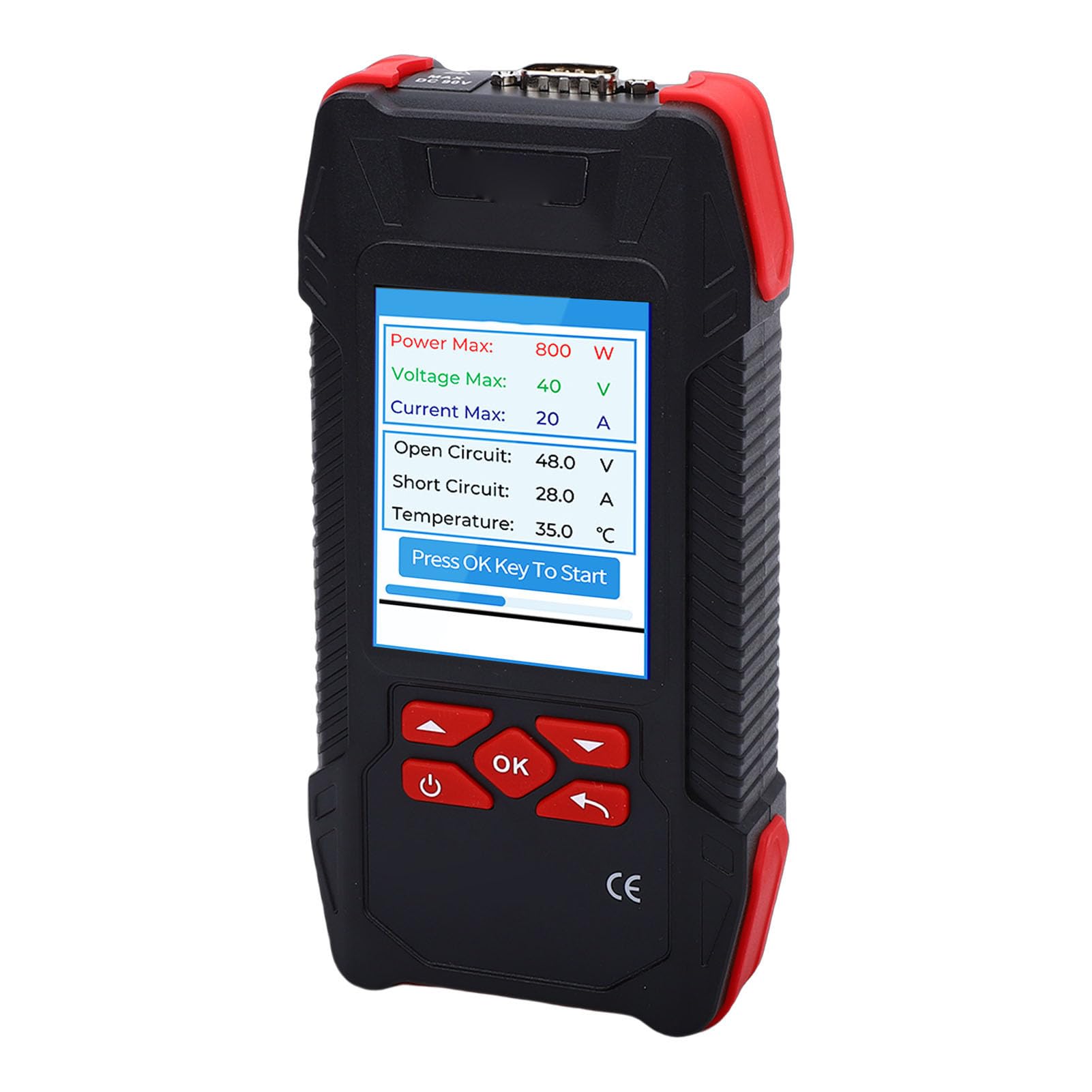 Tester per Pannelli Solari, Misuratore MPPT Intelligente di Potenza Massima 2000 W Tester per Moduli Fotovoltaici con Display LCD da 3,2 Pollici Retroilluminazione Mantenimento Dati per