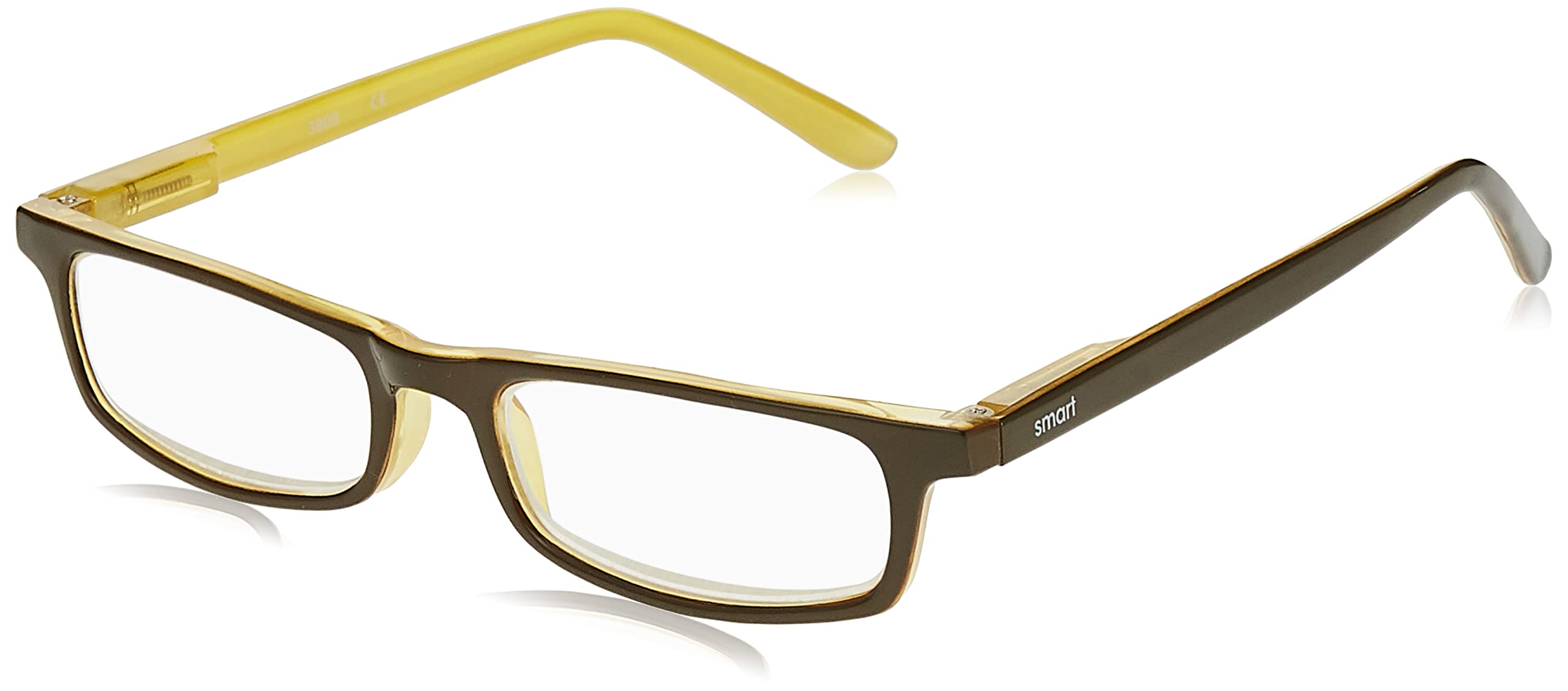 B+d 3800-45-25 smart folding reader +2.50 power square reading glasses for unisex, pop green cry green- 45 mm