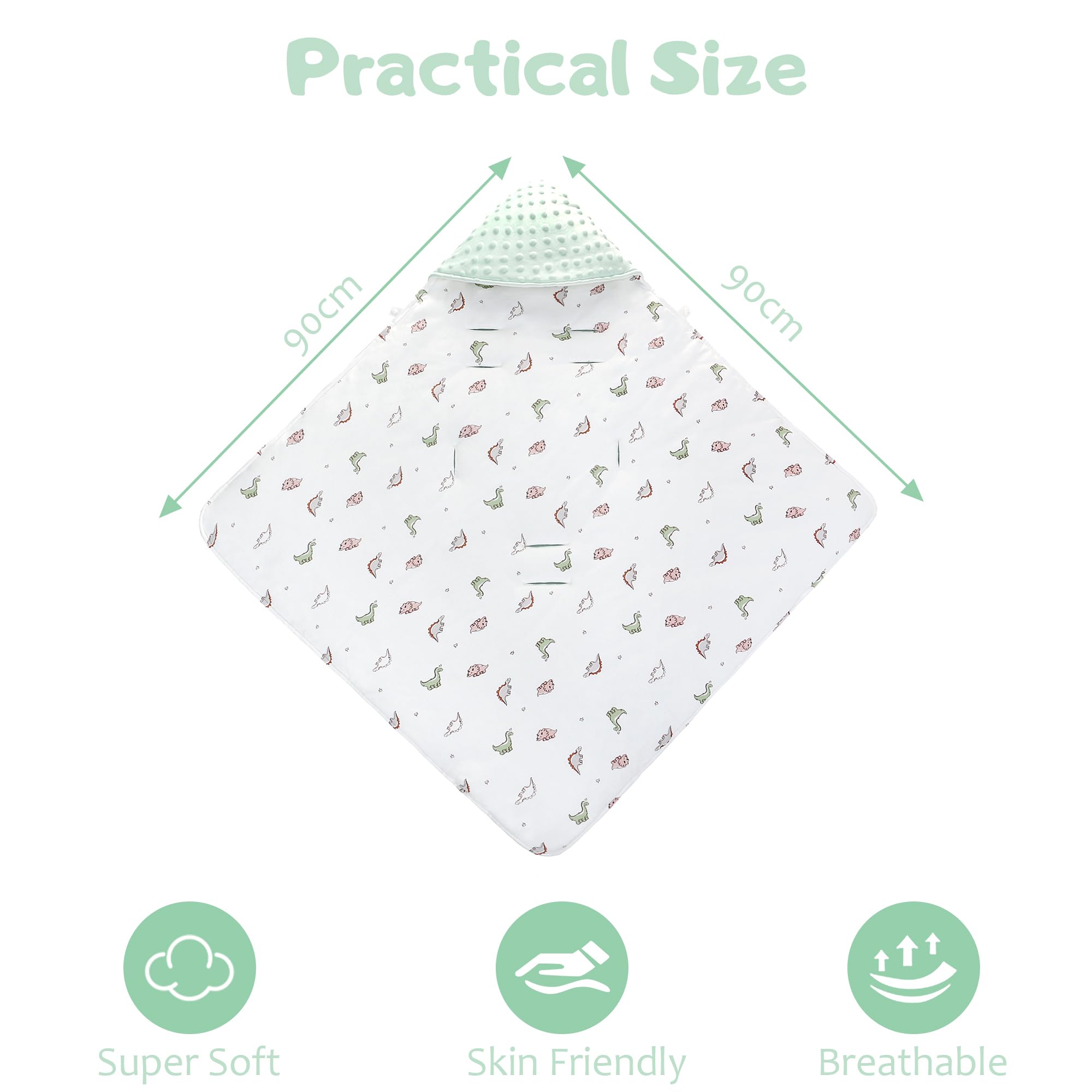 Coperta per Passeggino Universale 90 x 90 cm, Coperta Neonato per Seggiolino Auto, Passeggino, Navicella, con Imbottitura, Adatto per L'autunno e L'inverno