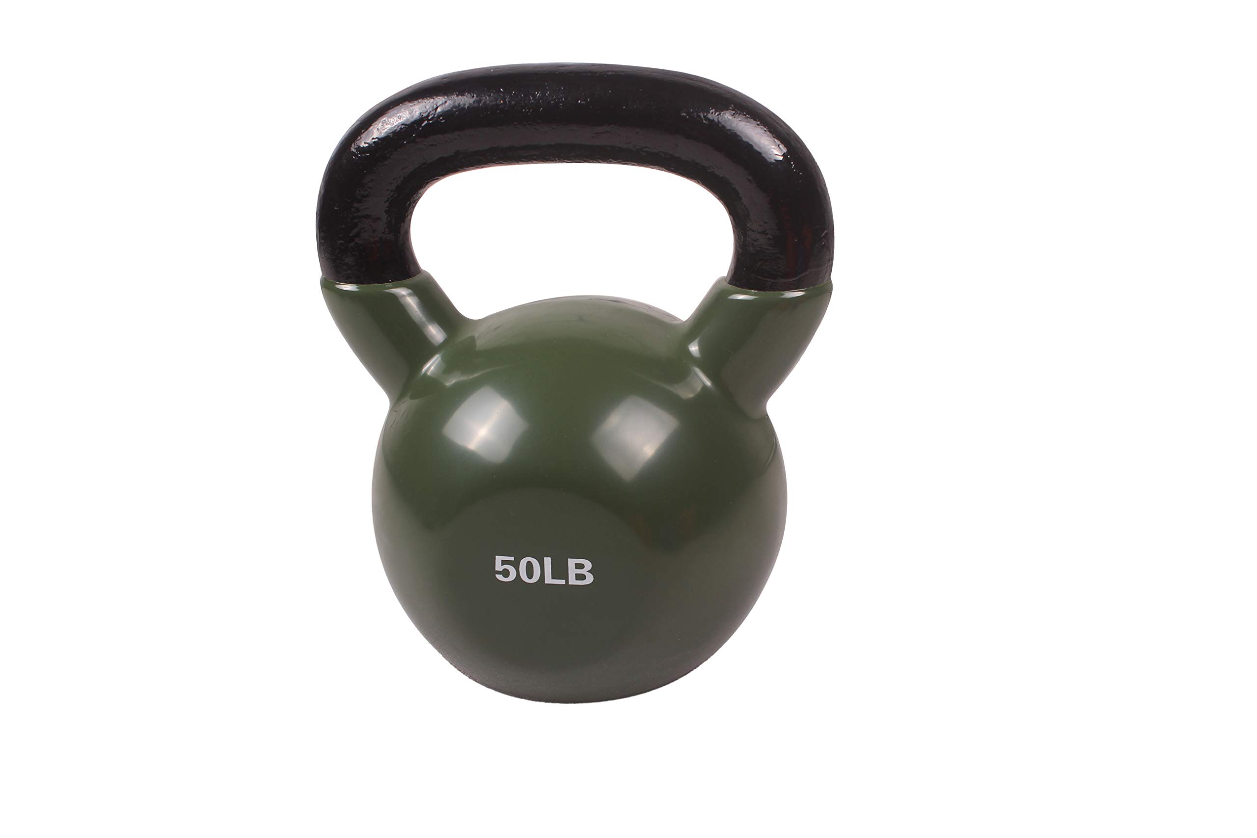 POWERT Vinyl Coated Cast Iron Kettlebell Weight 5/10/15/20/25/30/35/40/45/50 lbs-Single