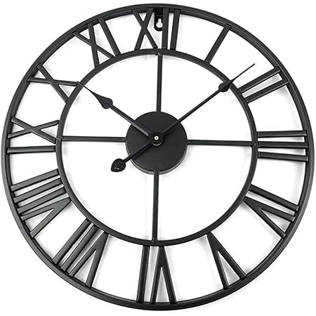 Amazon 壁掛け時計 おしゃれ モダン アンティーク アイアン 北欧 静音 掛け時計 大きい フック 電池付属 ブラック 40 置き時計 掛け時計 オンライン通販