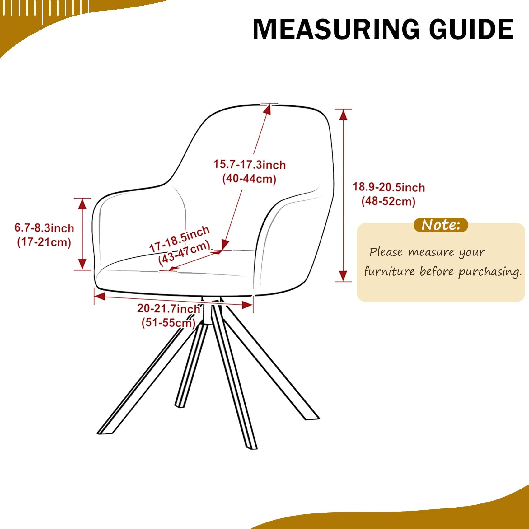 Stretch Bürostuhlbezug mit Armlehne, Elastischer Schwingstuhlhussen, Stuhlbezug für Esszimmer, Hussen für Esszimmerstühle, Computerstuhl, Drehstuhl(Dark Brown,4PCS)