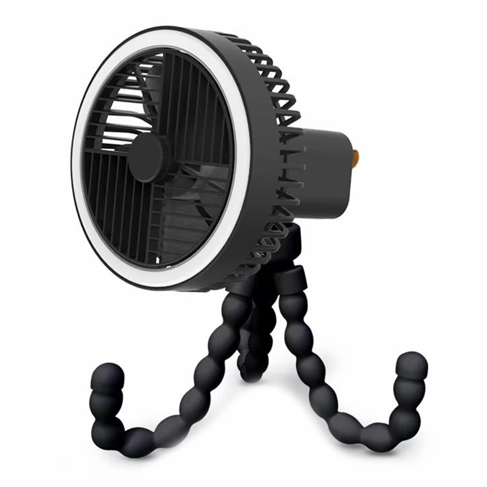 Ventilateur portable rechargeable USB 1200 mAh avec mini trépied flexible 3 vitesses réglables