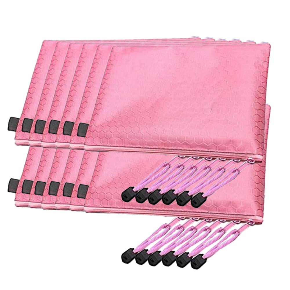 Carteras con cremallera, A5, 12 unidades, A5, con cierre de cremallera, para documentos, carpetas de documentos, con cremallera, para la escuela