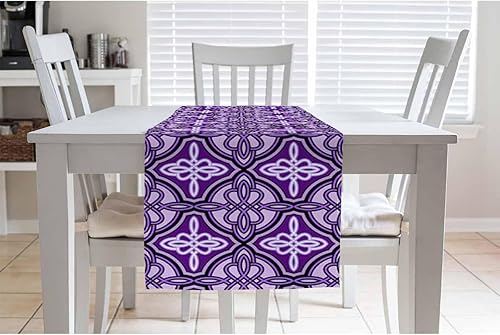 Miniatura 10 de HOSNYE Camino de mesa moderno con mosaico de mármol verde oscuro dorado, camino de mesa de lino de algodón para cocina, mesa familiar, mesa de cena,