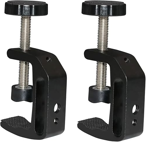 Miniatura 1 de Abrazadera universal en C, resistente agujero de rosca de 1/4 y 3/8 para soporte de montaje de escritorio, fotografía de estudio fotográfico,