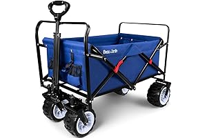 Flexajay Beach Wagon: Collapsible Outdoor Utility Cart with 350lb Capacity and Oversized Wheels