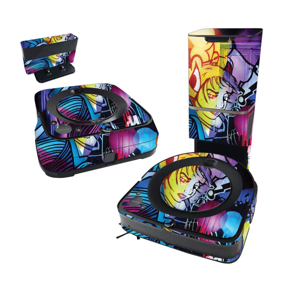 MightySkins Vinyl Decal For IRobot Roomba S9+ & Braava Jet M6 - Rainbow Waves Design, Made In USA, Easy Apply