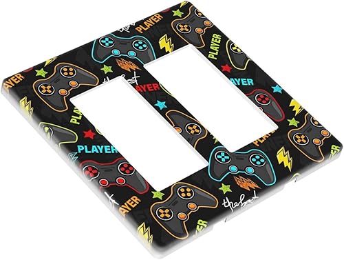Miniatura 3 de Juego de juegos para niños, juego de 2 bandas, doble rockerDecora interruptor de luz, placa de pared decorativa para pared, placa frontal eléctrica,