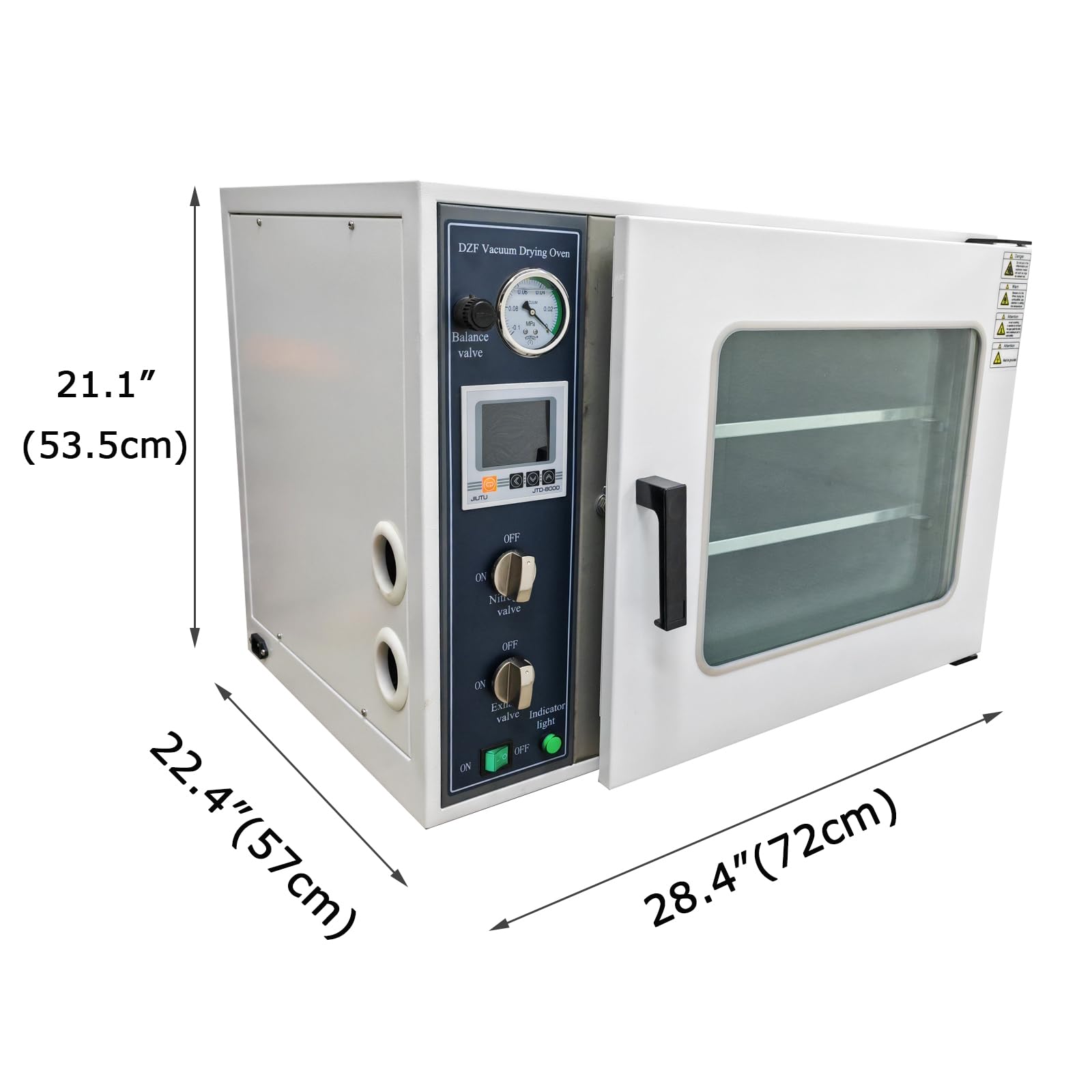 INTSUPERMAI 1.9 Cu Ft Digital Vacuum Drying Oven with Intelligent Temperature Control Industrial Vacuum Oven Drying Box Vacuum Drying Heat Treat Oven with Install Nitrogen Inlet 110V