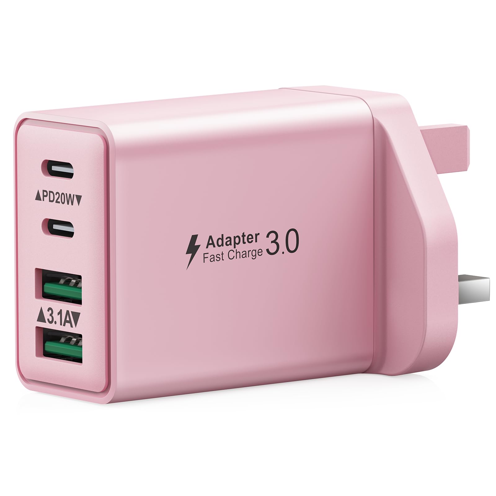 USB C Plug Fast Charge, 40W Multi USB Plug UK Fast Charger Plug 4-Port Dual Port 20W USBC Power Adapter+QC Wall Charger Head Type C Charging Plug for iPhone 17 16 15 14 13 12 11 Pro Max,iPad,Samsung — view 16