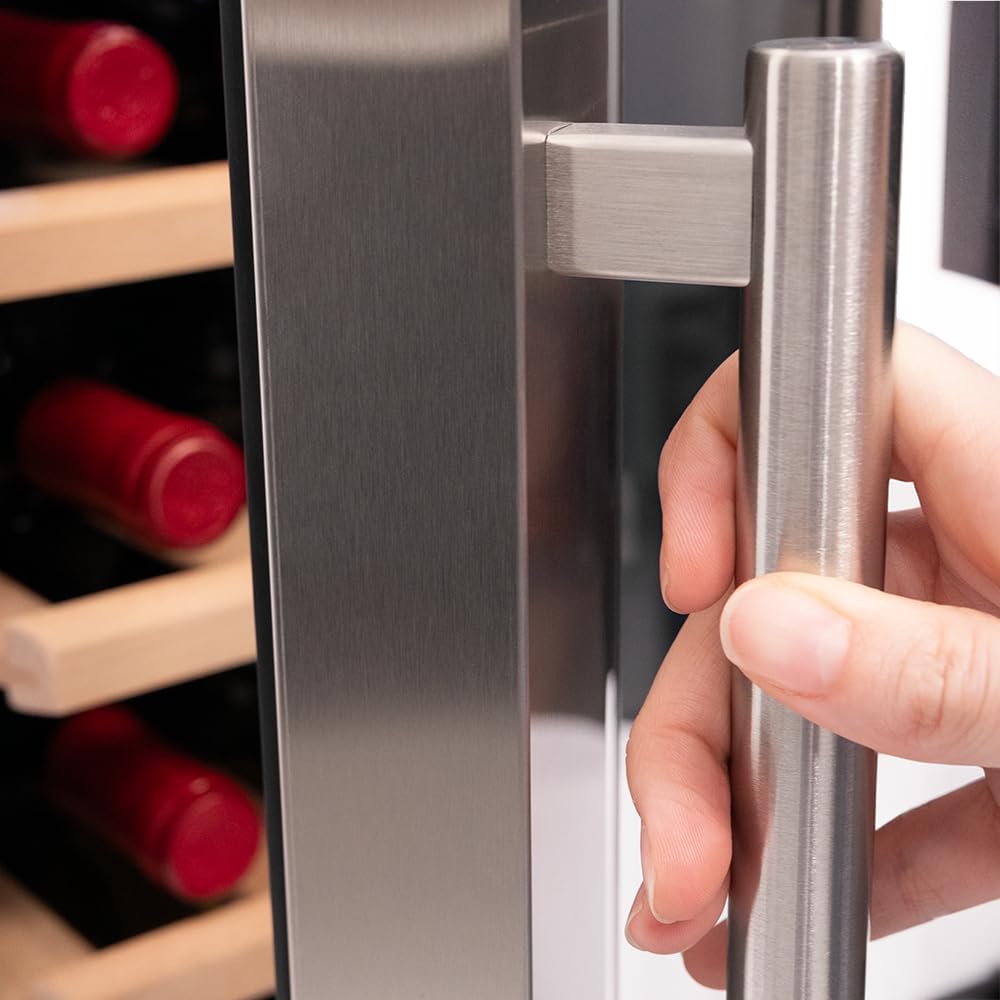 Cecotec Vinoteca 12 Botellas Bolero GrandSommelier 1270 CoolWood. Nevera para Vino, Enfriamiento Termoeléctrico, Temperatura regulable y Luz LED interior, Diseño en Madera e Inox