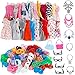 BJDBUS 32 pcs Random Doll Clothes and Accessories Including 10 pcs Fashion Mini Dresses 22 pcs Shoes, Glasses, Necklaces, Handbag Accessories for 11.5 Inch Girl Doll