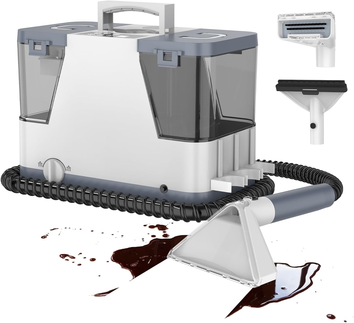 Polsterreiniger Gerät Nasssauger Waschsauger mit Dampf, 2500W Polsterreinige Teppichreiniger Wischsauger Tiefenreinigung von Flecken, Nasssauger für Teppiche, Polster, Sofa, Auto, Haustiere &amp; Mehr