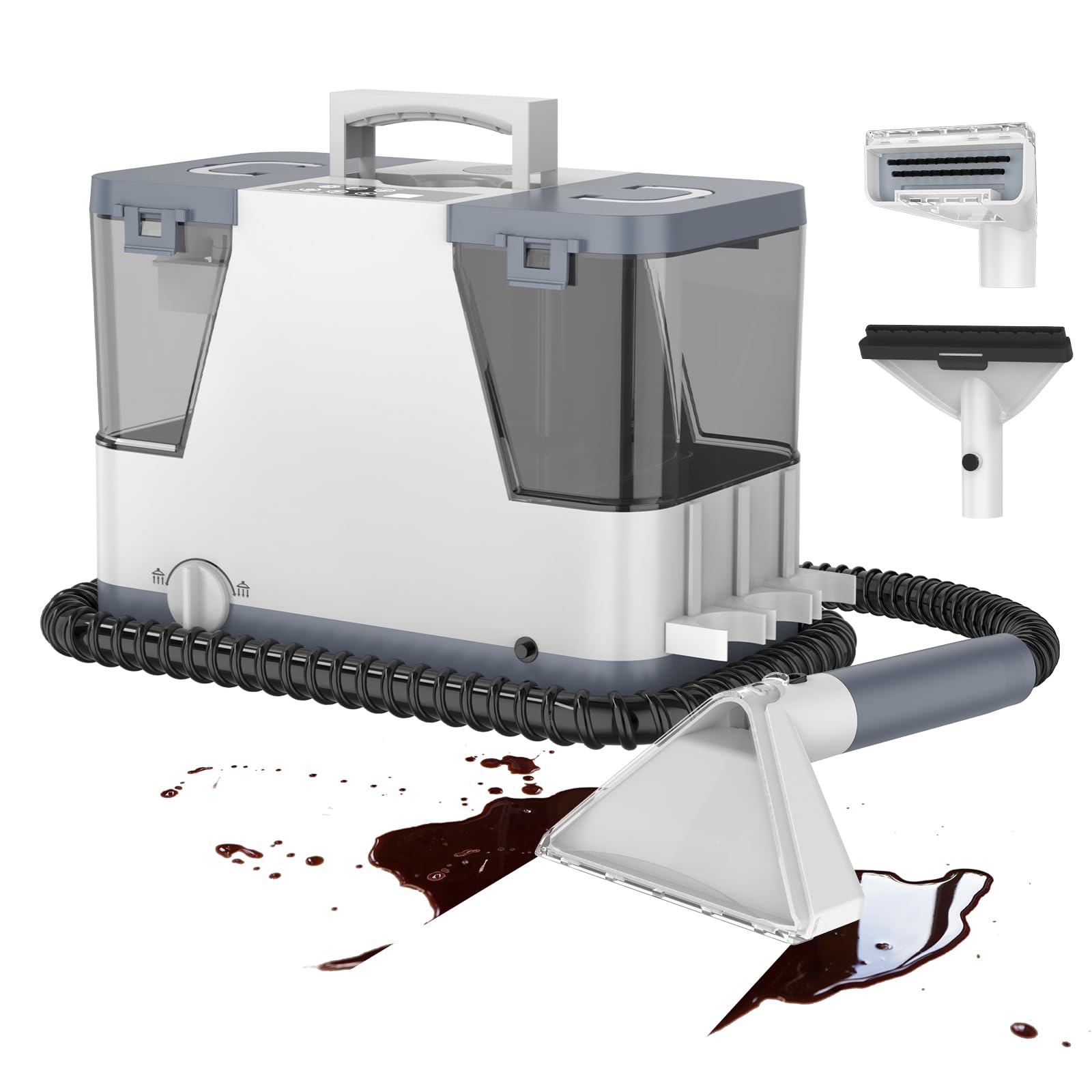 Shampouineuse Nettoyeur Canapé Tissu Injecteur Extracteur Nettoyage intensif 2500W Voiture Tapis Moquettes Aspirateur Détacheur Pour Matelas Laveur Compact et Portable