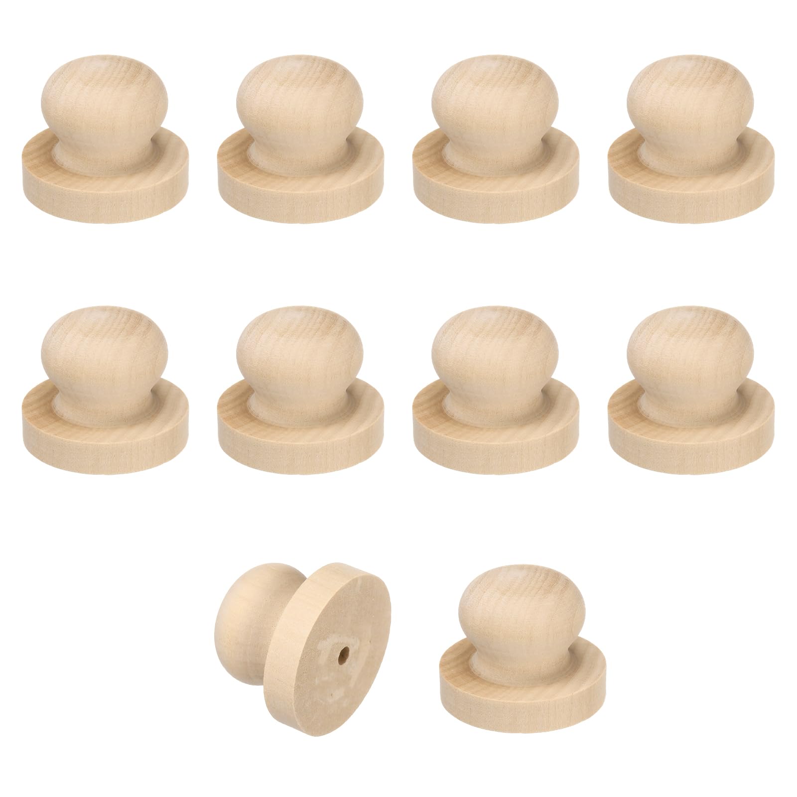 Boutons en bois pour montage de tampons de 50mm finition naturelle