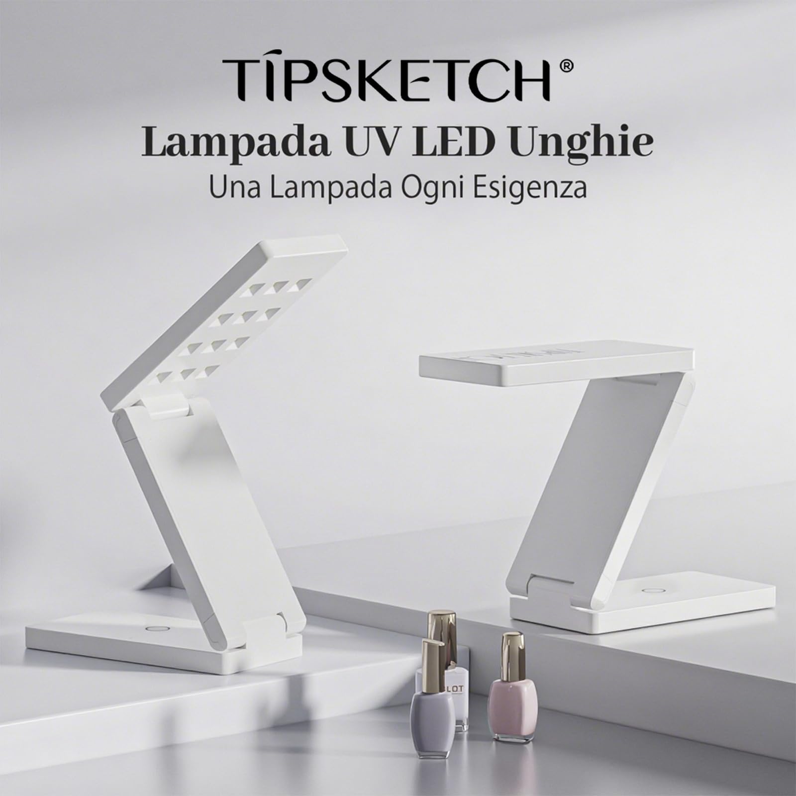 Lampada UV LED Unghie - 18W Alta Potenza, Asciugatura Rapida, Dual Timing, Connessione Type-C, Ideale per Manicure Professionale e Casalinga (bianco)