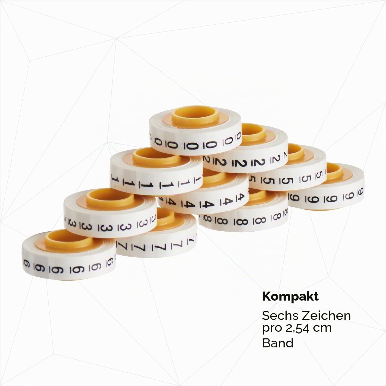 3M ScotchCode STD-0-9 Drahtmarkierungsbandabroller mit Klebeband, inklusive je 1 Rolle von 0-9 nummerierten Rollen