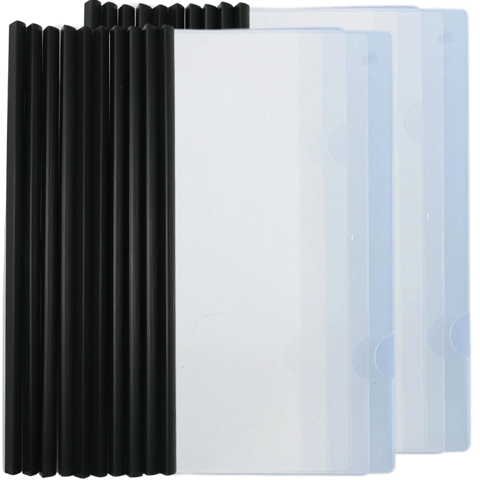 Slide Binders A4, 20 Pack Report Covers with Sliding Bar Folders, A4 Slide Binder and Cover, Resume Covers Presentation Folders File Document, 80 Sheet Capacity for School, Busines Black