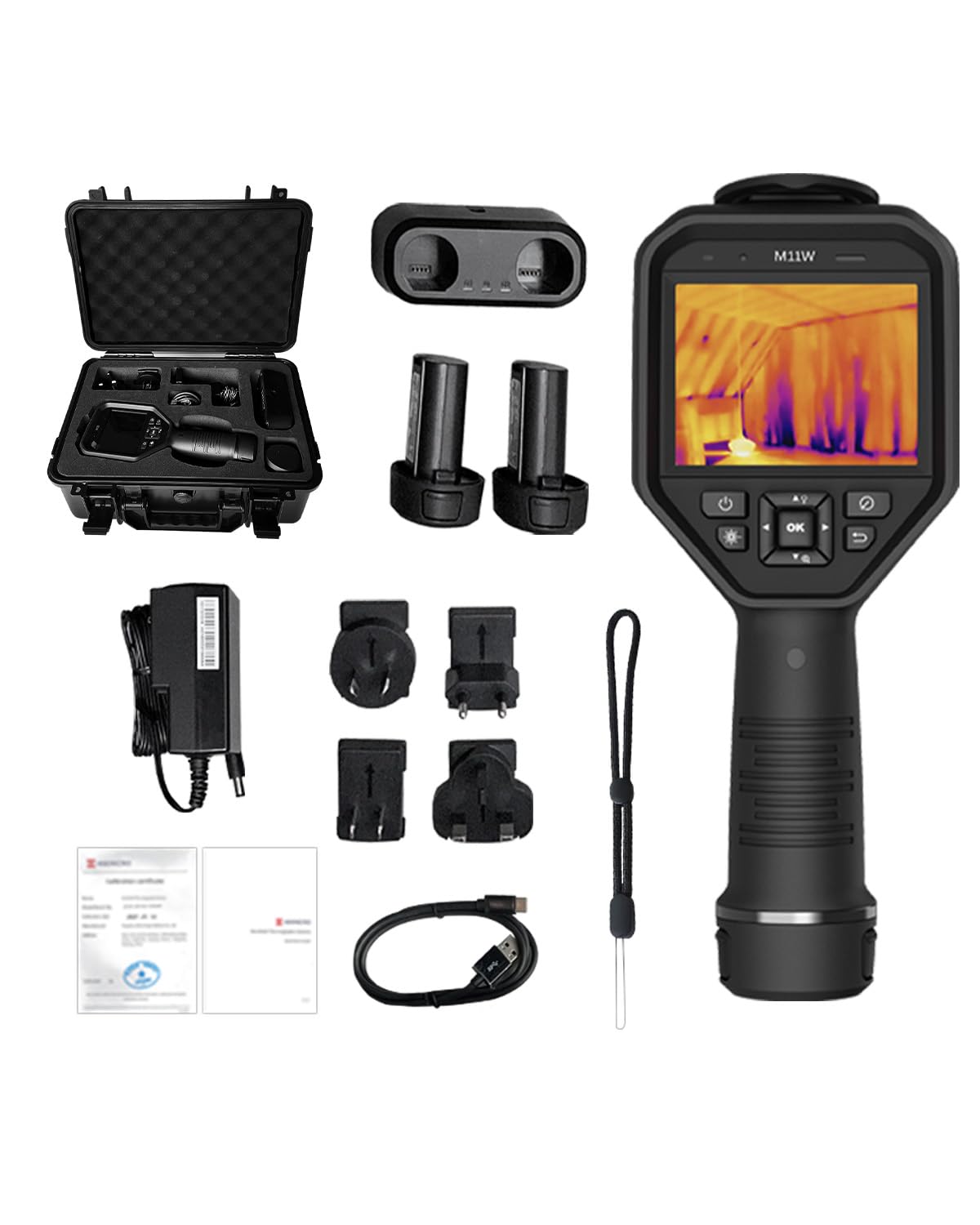 HIKMICRO M11W Termocamera, SuperIR 384×288 (192×144 nativo), 25 Hz, 8 MP Visivo, Touchscreen 3,5", Puntatore Laser, Wi-Fi, 2 Batterie 12H