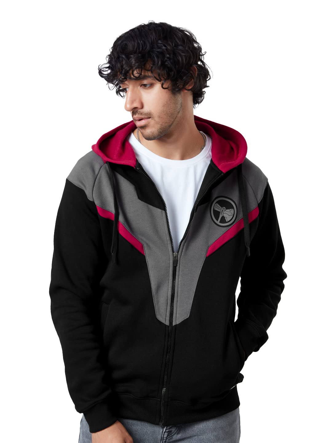 The Souled Store Oficjalna bluza z kapturem Thor: Thunder Effect męska i chłopięca bluza z kapturem, długie rękawy, normalne dopasowanie, nadruk graficzny, 60% bawełna, 40% poliester, wielokolorowe