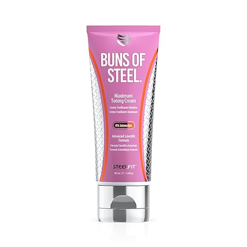 SteelFit Buns of Steel - Crema tonificante máxima - 4% Intenslim - Potenciador de entrenamiento - Crema reafirmante - Reducción de la celulitis - disponible en Yaxa Colombia