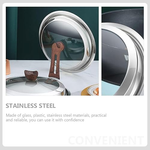 Miniatura 3 de Luxshiny Tapa de olla de cocina de acero inoxidable, tapas de sartén de vidrio, tapa de sartén visible, tapas de wok, tapa de repuesto para