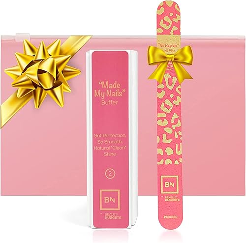 Beauty Nuggets Made My Nails Buffer Ultimate Shine Bloque de pulido de uñas de 3 vías con lima de uñas profesional grano 120180, herramienta de