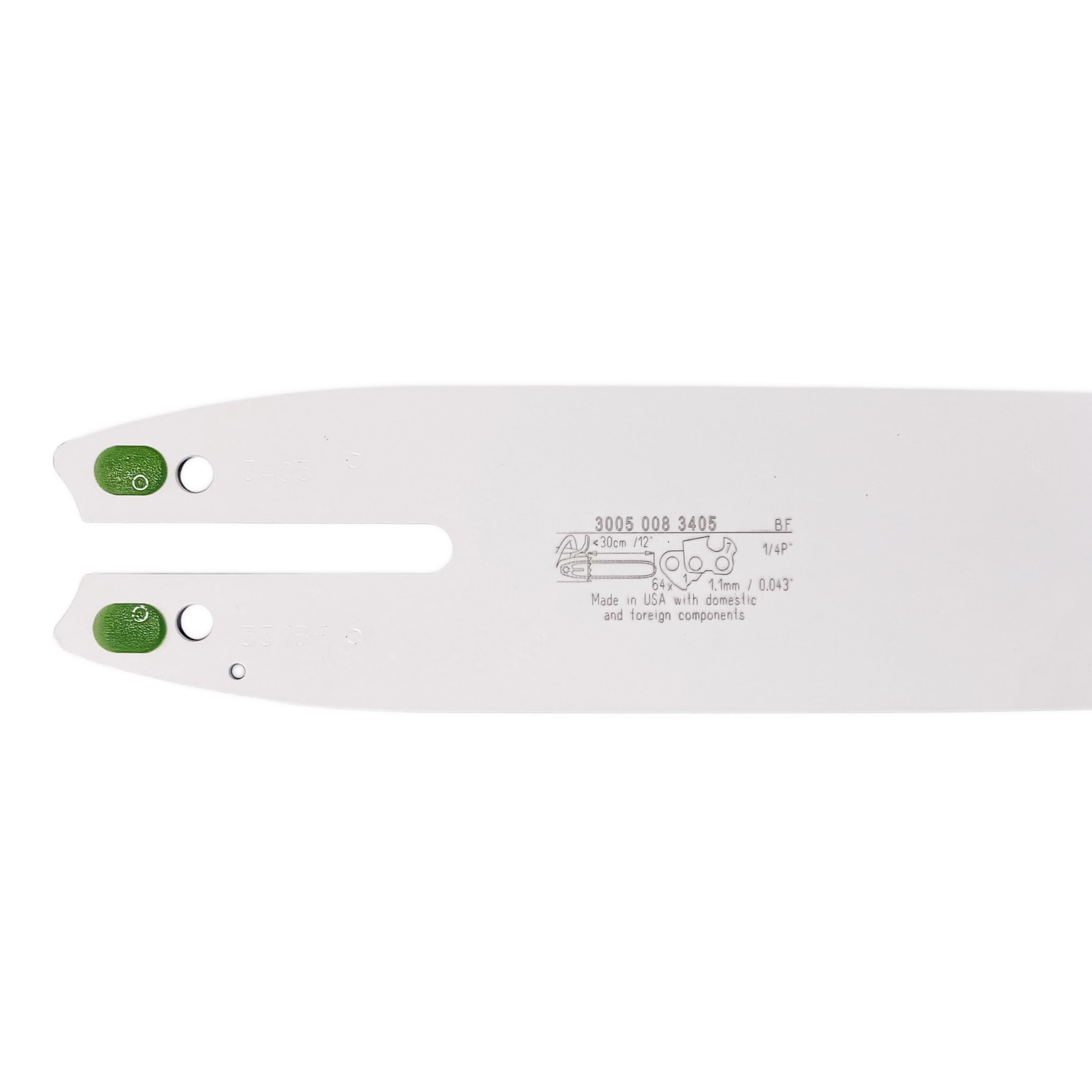 Replacement 12" Chainsaw Guide Bar 0.25" Pitch (1/4P), 0.043" Gauge, 64 Drive Link, Compatible with STIHL Chainsaws and Pole Pruners 3005-008-3405