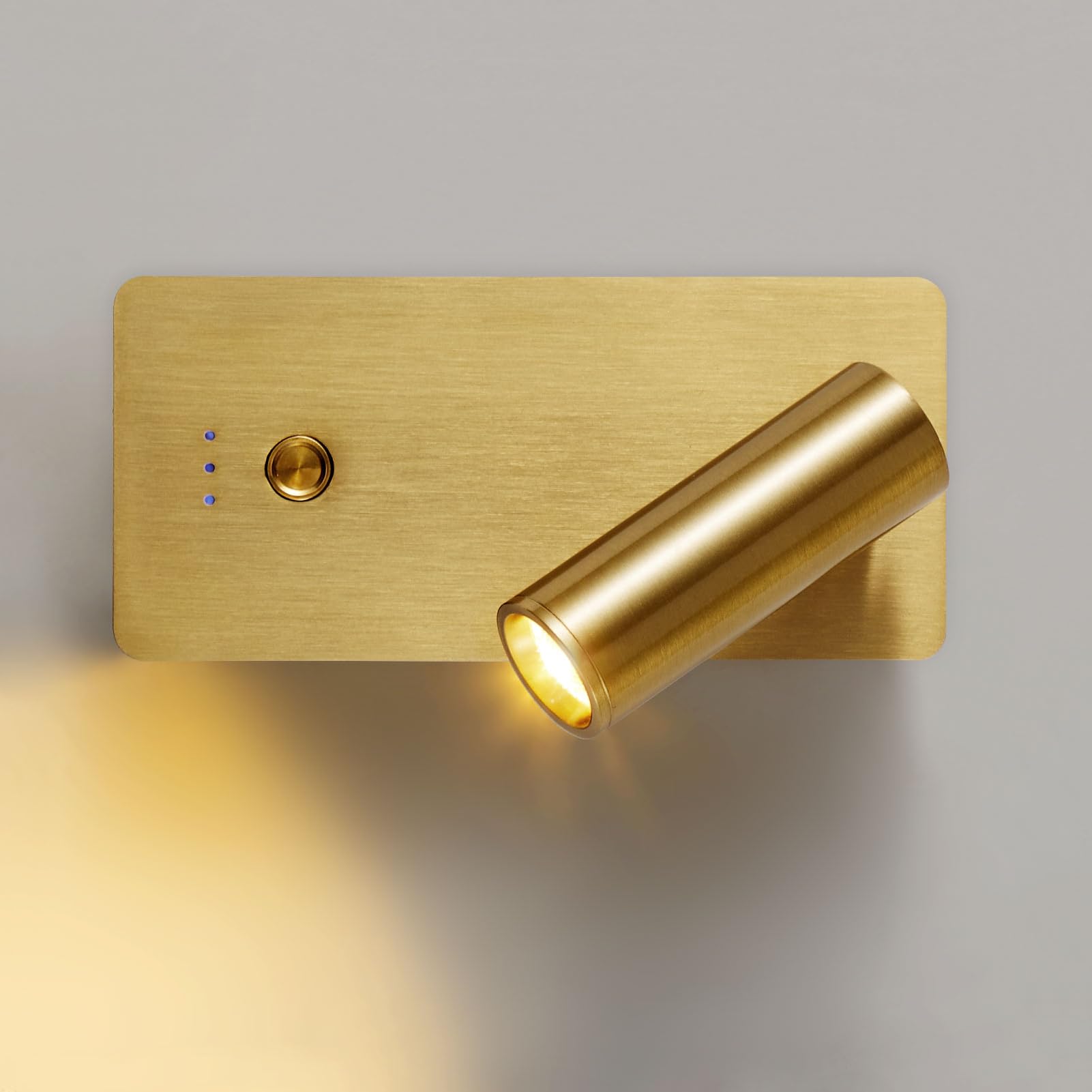 Harper Living Unisex Gold Wall Spotlights Brass, Antique Magnetic Led Rechargeable Wall Light