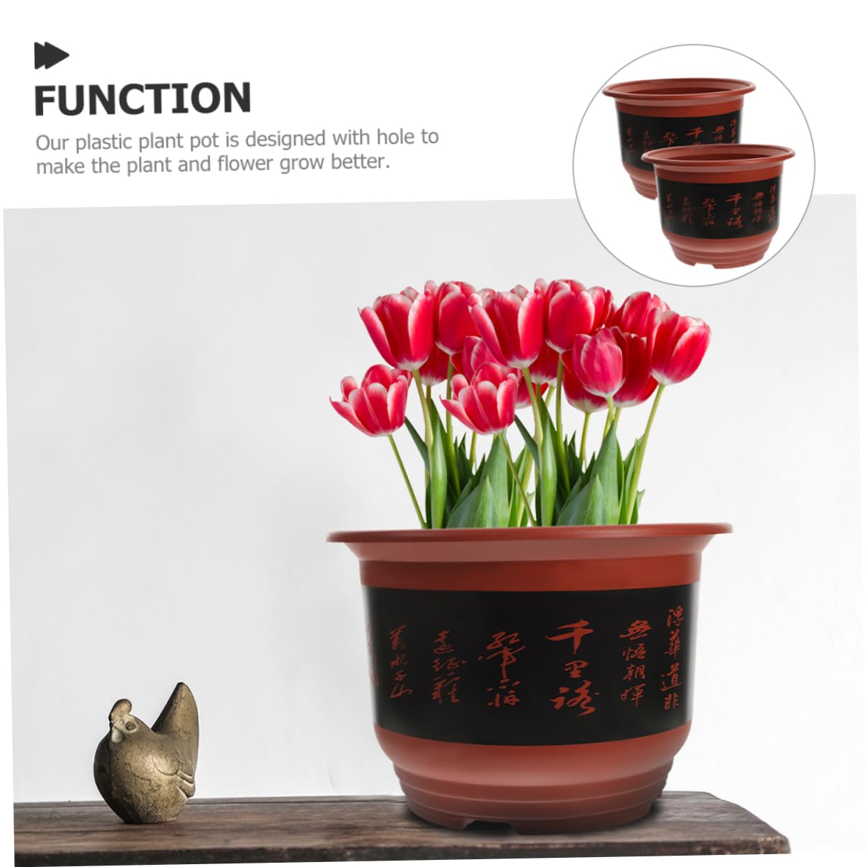 BESTonZON 2pièces Pot pour Orchidées avec Drainage Plastique pour Intérieur Et Extérieur Bac à Eau Inclus